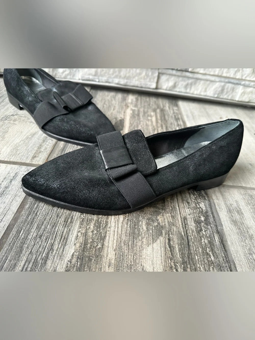 DANIELLA LEHAVI Black Leather Slip On Loafer Shoes  EU 39 US 9
